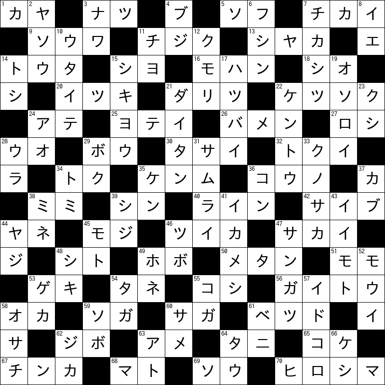 14×14　難しいクロスワード 【テスター】